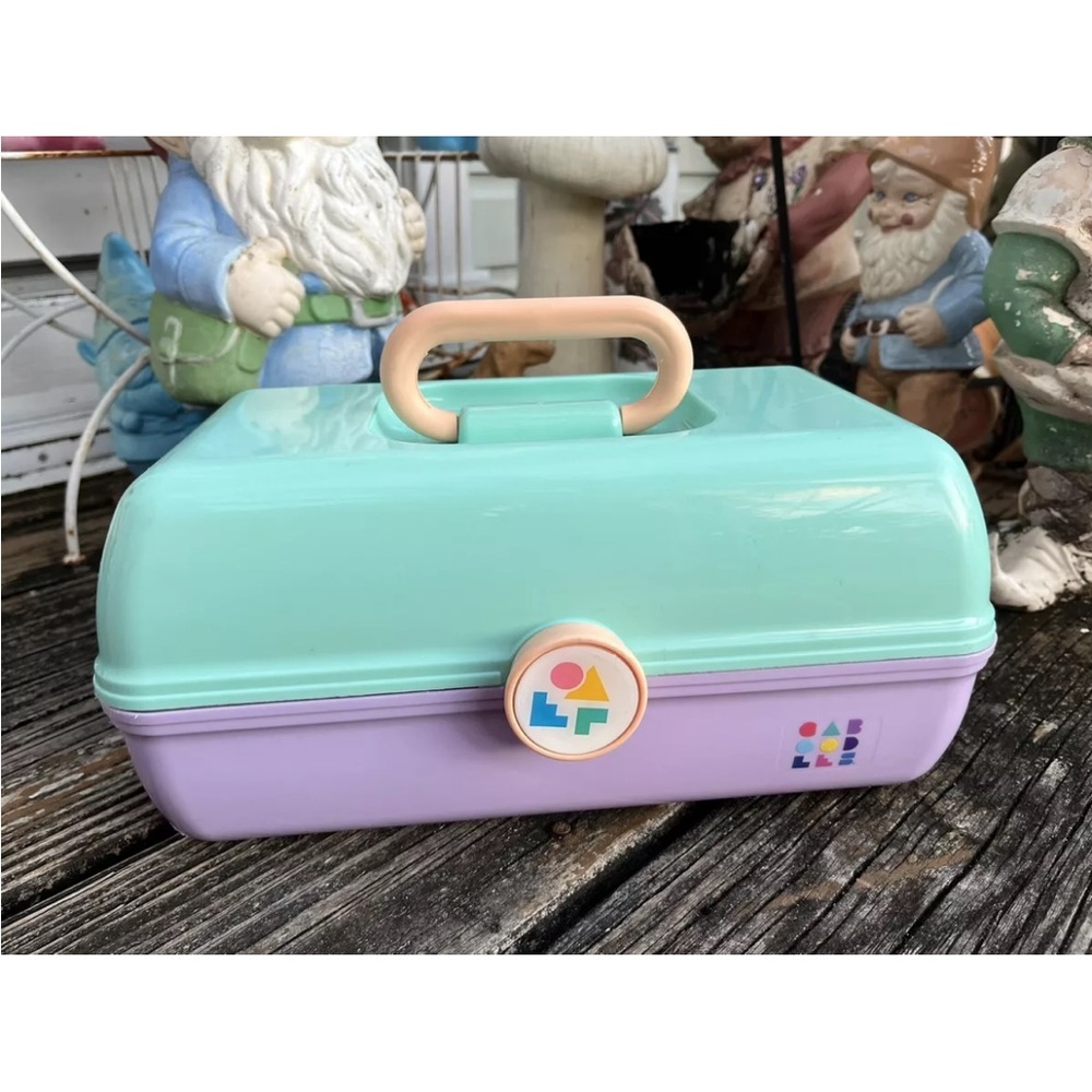 Caboodles Make Up Carry Case #5626 Lavender Purple Sea Foam Green Vintage 90s